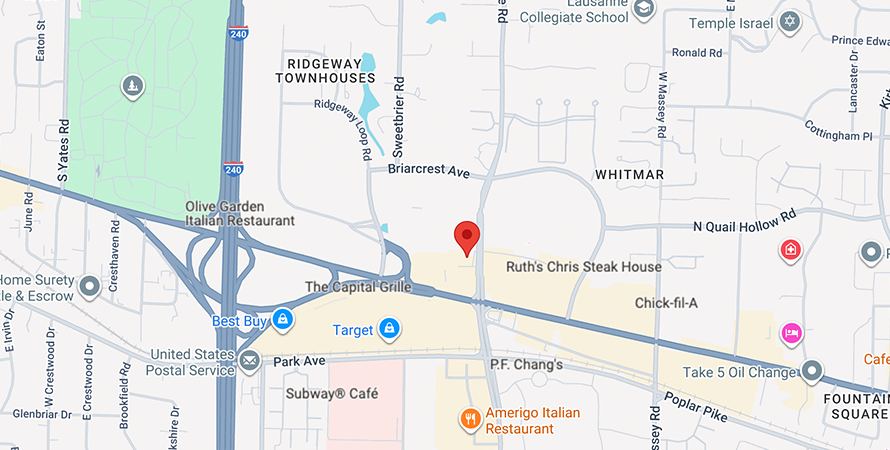 Map showing the location off of Poplar Avenue