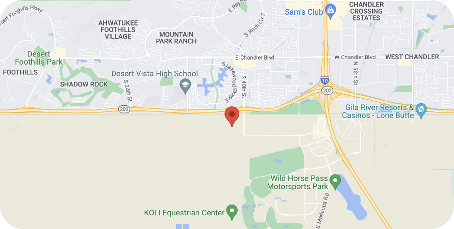 Map showing the location off of 202